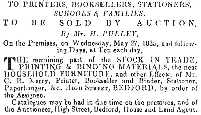 From  Northants Mercury, 23rd May 1835.