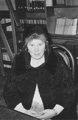 Lizzie among the ballad books in Aberdeen University Library