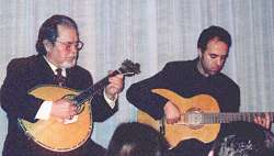 left, Professor Edgar Noguera (guitar); right, viola player